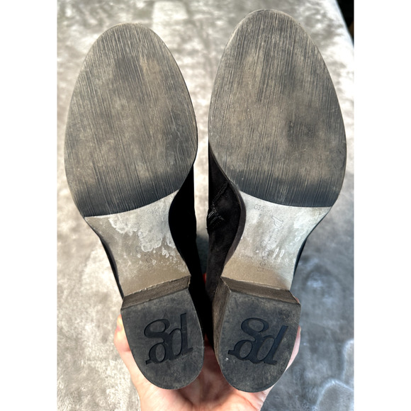 Paul Green Black Leather Nubuck Sheridan Ankle Moto Zip Boots Womens US Size 9 - Picture 5 of 9